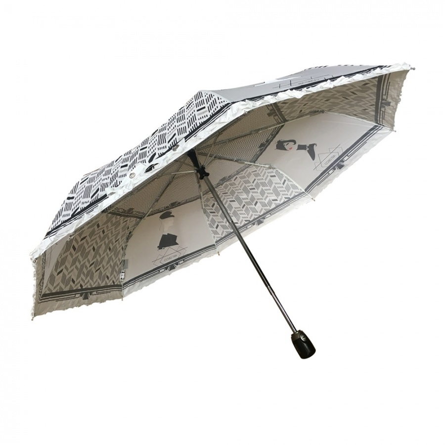 rozłożony parasol Art Deco Emme kremowy