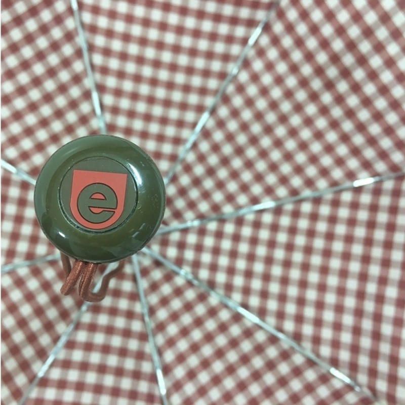logo na rączce parasola Kratka Ezpeleta czerwony/ kremowy, z brązowym 01